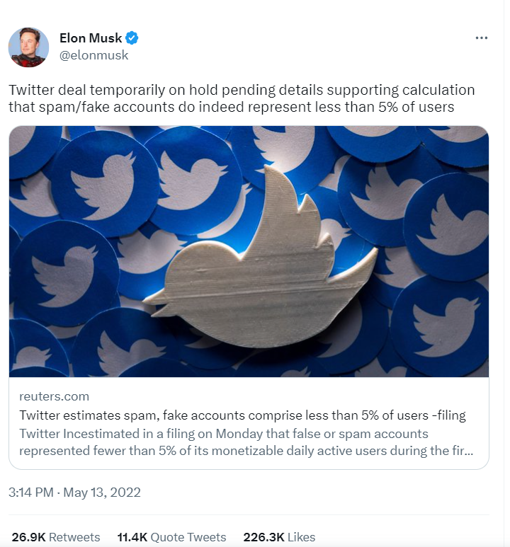 Elon Musk Tweet on Twitter