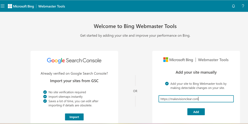 Bing Webmaster Tool