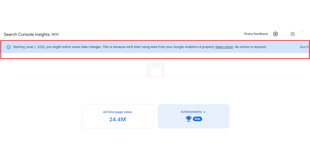 Google Search Console Insights Changes